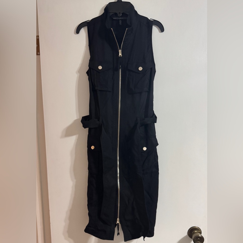 White House Black Market Black Zip-Up Dress